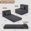 Fvkind Convertible Sleeper Chair, Removable Cover, Single Size, Gray