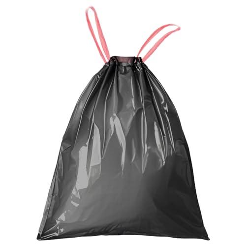 WAIKAS Trash Bags 13 Gallon Drawstring, Pack of 28 Garbage Bag for Kitchen and Home, 63x70cm Size, 12g/pcs, Unscented, Black