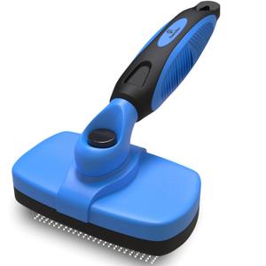 Deshedding Dog Brush for Shedding Self Clean Cat Brush Deshedding & Grooming Tool for Long Haired and Short Haired Dogs, Slicker Brushes for Dogs, Skin-Friendly, Retractable Bristles, Easy to Clean