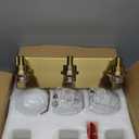 Bathroom Light Fixtures, 3-Light Brushed Gold Vanity Light, Modern Wall Sconces with Milk White Globe Glass Shade, Vanity Lighting Fixtures Over Mirror, VL195-BG-ML-3