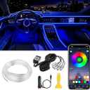 Interior Car LED Strip Lights APP Control, 5 in 1 RGB 16 Million Colors Ambient Lighting Kit with 236 inches Fiber Optic, Music Mode Inside Car Lighting Decorations
