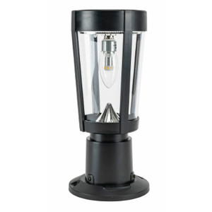 Kemeco Solar Post Light Outdoor, ST4346Q Dusk to Dawn Solar Lamp Post Light with Pier Mount Base Bright Sandy Colored Bulb, Waterproof Aluminum Fence Pole Lights for Gates Yard Path Garden