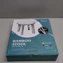 Shower Shaving Foot Rest Stool,Bamboo Step Stool for Kids Adults Small Portable Wooden Stools for Inside Shower Sturdy Stepping Spa Bench 300 Lbs in Sink Bathroom Office Plant Stand 10inch (Round) (11.22x11.22x10.04, Black)