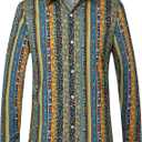 SSLR Shirt, Men's Sunshine Plaid Shirt, Long Sleeve, Button Down, Casual, Beach, Summer, Size M