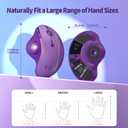 seenda Wireless Trackball Mouse, Ergonomic Bluetooth Rollerball Mouse Rechargeable, 3 Device Connection Optical Mice Adjustable DPI Thumb Control Mice Compatible for PC/Laptop/Windows/Mac - Purple