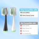 Replacement Brush Heads for AquaSonic Duo Series & Home Dental Center Sonic Electric Toothbrush,Travel Covers, Black and White