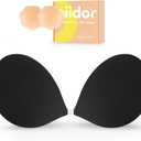 Niidor Adhesive Bra Strapless Ultra Sticky Invisible Push up Silicone Bra Multiple Colors Sizes Reusable for Backless Dress (Black)