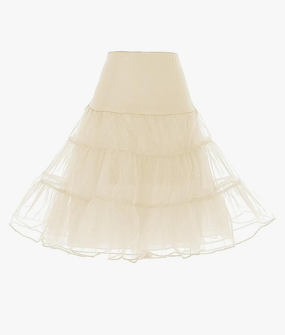 Petticoat Skirts Plus Size Wedding Crinoline Underskirt Slips Tutu Skirt Champagne XL
