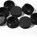 8 PCS 50mm (2 Inch) Round Plastic Plugs, Black Tubing End Cap Glide Insert Furniture Finishing-Plug for Round Metal Tube, Post Chairs Furniture