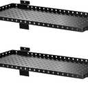 2 Pack Slatwall Shelves, Heavy Duty Metal Slat Wall Shelf for Retail, Garage, Home Storage, 80 lbs Load Capacity, Universal Slatwall Accessories(10 x 24 Inch-2, Black)