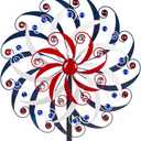DREAMYSOUL Large Wind Spinners 20" Dia, Metal Patriotic Wind Sculpture Spinner Yard Art for Outdoor Garden Patio Decor (Red&white&blue)