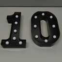 Pooqla Decorative Led Light Up Number Letters, Black Plastic Marquee Number Lights Sign for 10th Birthday Party Wedding Decor Battery Operated Black Decoration 10