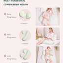 Oternal Pregnancy Pillow for Pregnant Women, Soft Pregnancy Body Pillow, Support for Back, Belly, HIPS, Legs, Maternity Pillow with Detachable and Adjustable Pillow Cover