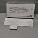 Wireless Keyboard and Mouse Combo, Full Size Silent Ergonomic Keyboard and Mouse, Long Battery Life, Optical Mouse, 2.4G LagFree Cordless Mice Keyboard for Computer, Mac, Laptop, PC, Windows(White)