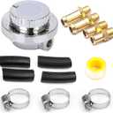 YESHMA 1-5 PSI Universal Fuel Pressure Regulator Adjustable Manual for Carburetor Carb Zinc Alloy with 5/16 3/8 Fittings