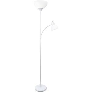 Simple Designs LF2000-WHT Mother-Daughter Floor Lamp with Reading Light, White