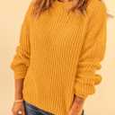 PRETTYGARDEN Fall Sweaters for Women 2026 Fashion Long Sleeve Casual Ribbed Knit Winter Clothes Pullover Jumper Tops (Yellow, XL)
