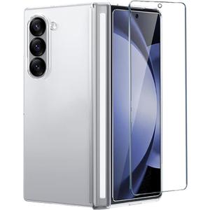 TOPF&B Clear Case for Samsung Galaxy Z Fold 7,Transparent Screen Protector,Magnetic Hinge Protection,Anti-Yellowing Cover,Transparent Case for Z Fold 7,Crystal Clear