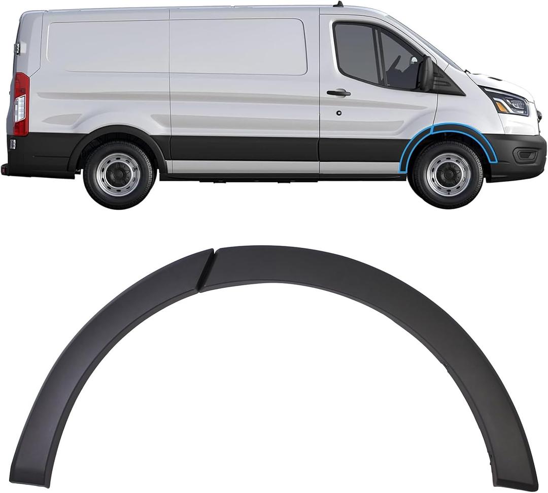 Front Right Passenger Side Fender Flare Molding Trims kit for Ford Transit 150 250 350 350HD 2015-2024 Front & Rear Part Deflector Wheel Arch Trim Accessories