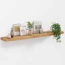 48 Inch Fireplace Mantel Shelf, USA-Sourced Rustic Elm Wood Floating Shelves Wall Mounted, Wall Shelves with Invisible Bracket for Living Room Bathroom Bedroom Kitchen, Set of 1 (Natural, 48"x 8")