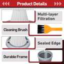 16 Pcs Vacuum Filter Replacement Compatible with Slim V8 Mate, Slim V8 Apex, Slim V10 Mate Cordless Car Vacuum Cleaner, 2 Stainless Steel Pre-filter, 16 Washable Hepa Filters, 1 Cleaning Brush