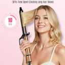 1.25 inch Long Barrel Curling Iron, Extra-Long Curling Wand with 8 Heat Settings, Ceramic Curling Iron for Smooth and Lasting Styling,Suitable for All Hair Types, Dual Voltage Damage-Free Styling