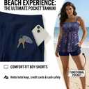 Yonique Bandeau Tankini with Shorts - Strapless Two Piece Swimsuit with Pockets Flowy Bathing Suit 2026 Swimwear (XL)