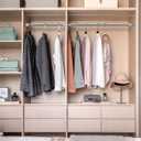 Closet Rods for Hanging Clothes, 17 to 40 Inch Adjustable Metal Closet Rod, Heavy Duty Closet Poles for Wardrobes, Closet, Laundry, Bathroom, Windows, Easy Installation, Silver