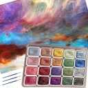 Watercolor Paint Set - Multiple Color Options with Pearlescent Effect, Portable Design, Easy to Mix, Environmental Protection Material, Widely Applicable for Art Enthusiasts, Perfect for Water Color Paint Sets (Pearly lustre - B)