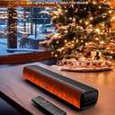 Rythflo 60W Bluetooth Sound Bar, 16 inch Compact TV Soundbar with Remote, 8 Flame Light Modes, Optical/ARC/AUX/RCA Connections, Wall-Mountable Home Theater Speaker for TV, PC, Projector, Gaming