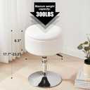 Adjustable Ottoman Stool White Vanity Stool Vanity Chair for Makeup Room Stool Chair for Vanity Stool with Storage Makeup Stools with Storage Swivel Makeup Chair for Bathroom Faux Leather