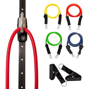 Space Saver Gym Resistance Bands Exercise Equipment for at Home Fitness Workout | Resistance Band Wall Anchor for Kinetic Bands with 1 Rail, 1 Rail Car
