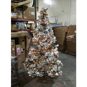 7Ft Warm Light Christmas Tree with Snow