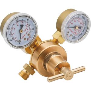 CDL LX45 Oxygen Brass Regulator Compatible with Welding Victor Gas Cutting Torch CGA540 Rear Mount Fitting, Dual gauge,T-Handle
