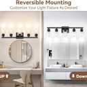 5-Light Matte Black Bathroom Light Fixtures, 31" Modern Vanity Lighting Fixture for Bathroom, Bathroom Vanity Lights Over Mirror with Clear Glass Shades, Wall Lamp for Mirror Living Room Bedroom Porch