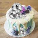 Disco Ball Cake Toppers, 1970s Mini Silver Ball Decorations 12 Pcs Disco Party Decorations for 70s Themed Cake Toppers for Birthday 4 Sizes