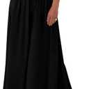 BTFBM Women Casual High Waist Wide Leg Pants Summer Floral Solid Long Palazzo Pants Lounge Beach Trousers with Pocket (Large)