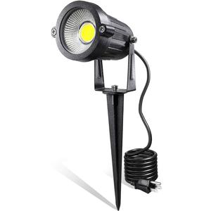 LED Landscape Lights,5W 120V AC Outdoor Pathway Garden Yard Spotlight,IP65 Waterproof Garden Flood Light,Outdoor Spotlight with Stake,UL Cord 5-ft with Plug (Pack of 1, Daylight White)