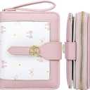 Farcauo Cute Pink Small Bow Wallet for Women Bifold Womens Wallets Minimalist Ladies Purse with Bow Design Mini Kawaii Coin Purse with ID Window