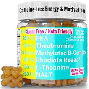 4 x Rhodiola Rosea NALT N-Acetyl-L-Tyrosine Methylated Vitamin B Complex L-Theanine Gummies w P5P B6 5-MTHF B9 Folate Methyl B12 Methylcobalamin B3 Niacinamide, Supplement Powder Capsule Pill Supplements