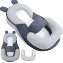 Rootling Baby Feeding Pillow, Anti Overflow Feeding Pillow for Reducing Spit-Up, Safety Nursing Pillow, Baby Lounger Reflux Wedge Breastfeeding, Removable top and Bottom (Small, Gray)