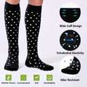 LEVSOX Viscose Made from Bamboo Compression Socks for Pregnant Women 20-30 mmHg Knee High Cute Mens Supports Socks for Travel Small