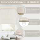 Natural Linen Cordless Roller Shades Light Filtering Blinds 34" W x 72" H