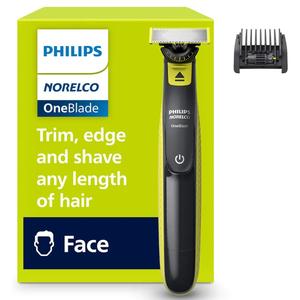 Norelco Philips OneBlade 360 Hybrid Face, Electric Beard Trimmer and Shaver, with 360 Blade Technology, 1x 360 Blade for Face, 5in1 Adjustable Comb, Model QP2724/90