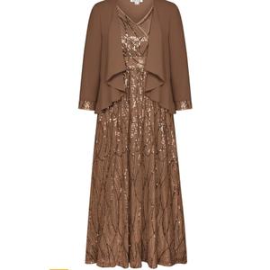 GRACE KARIN 2025 Women's Two Piece Sequin Dress with Jacket Mother of The Bride Dresses Homecoming Wedding Guest Dresses, Size 16