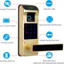 Fingerprint Door Lock, Heavy Duty Full APP Control Touchscreen Keypad Keyless Lock with Reversible Handle, Perfect for Home/Office/Bedroom Doors (Gold)