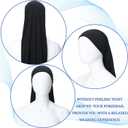 Twistover 2 Pcs Jumbo Dreadlock Cap Hair Dreads Head Wrap Loc Wraps for Dreads Hair Accessories for Men Women Sleeping (Black,Black,37 Inches)