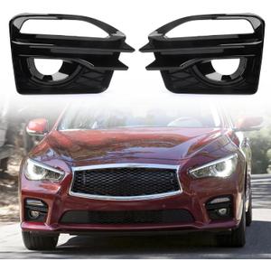 Fog Light Covers,Front Bumper Fog Lamps Bezel Cover Trim,Fog Light Covers Replacement compatible with Infiniti Q50 Sport Q50S 2014 2015 2016 2017,IN1038106 IN1039106,622574GA1A 622564GA1A