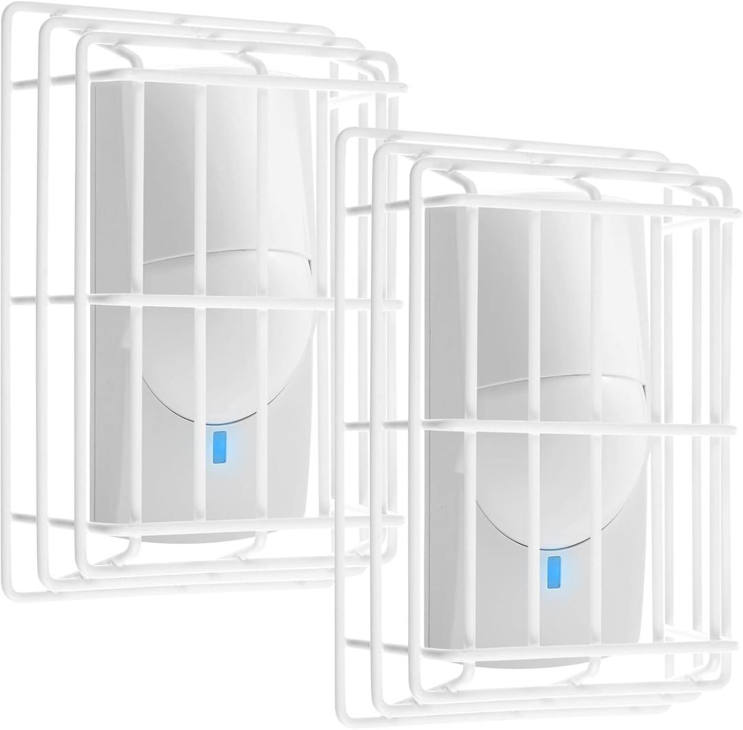 Blulu 2 Pcs Motion Detector Wire Cage, 6.2 x 4 x 2.2 Inch Steel Motion Detector Thermostat Damage Stopper Range Technology Protective Steel Wire Guard