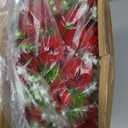 Riceshoot 2 Bouquets Christmas Cemetery Flowers for Grave Memorial 18 Heads Artificial Flowers Cemetery Day Silk Grave Faux Roses Arrangements for Christmas Headstones Tombstone Decor(Red)